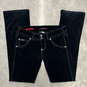 Guess Jeans black velvet stretch denim low rise - size 27